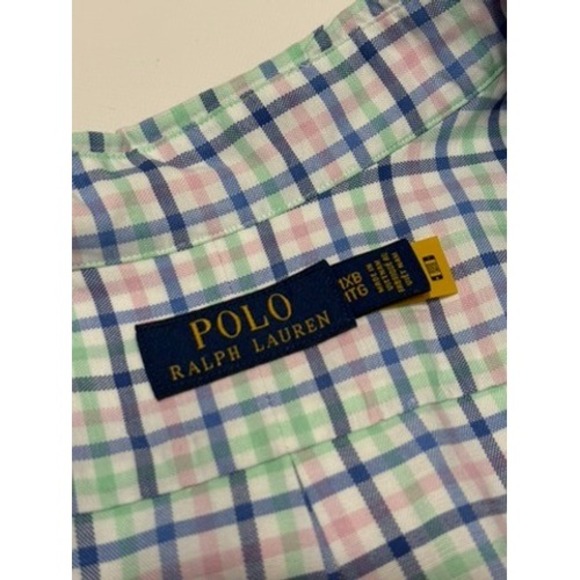 Polo Ralph Lauren Mens 1X Tall Oxford Short‎ Sleeve Check Plaid Shirt - Picture 4 of 8